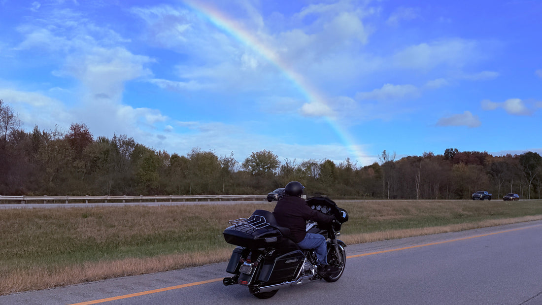 Rainbow the day after my Dad passed away! He would say to me son quit wastin daylight go ride your motorcycle! He was always my Hero! Miss you Dad 1930-2026 I'm goin for a ride!